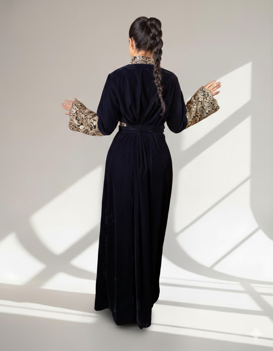 قفطان الرونق الذهبي كحلي